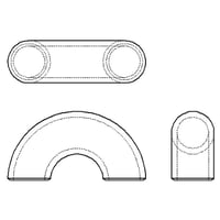 【180° ロングエルボ (Sch80)】CADデータ / 2D / DXF