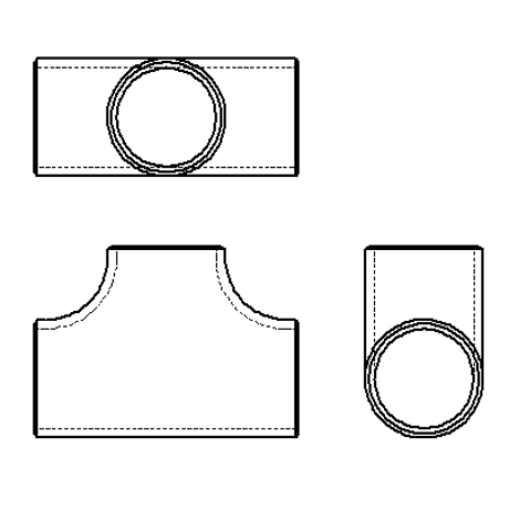 【突合せ溶接式管継手 ステンレス Sch10S】CADデータ / 2D / DXF
