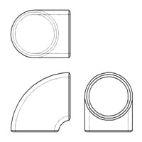【90° ショートエルボ (Sch20S)】CADデータ / 2D / DXF