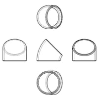 【45° ショートエルボ (Sch40)】CADデータ / 2D / DXF