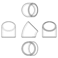 【45° ロングエルボ (Sch10S)】CADデータ / 2D / DXF