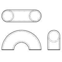 【180° ロングエルボ (SGP)】CADデータ / 2D / DXF
