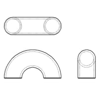 【180° ロングエルボ (Sch40)】CADデータ / 2D / DXF