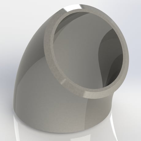 【突合せ溶接式管継手 Sch80】CADデータ / 3D / STEP