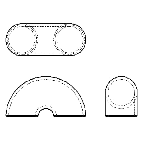 【突合せ溶接式管継手 ステンレス Sch20S】CADデータ / 2D / DXF