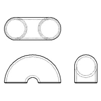 【180° ショートエルボ (Sch20S)】CADデータ / 2D / DXF