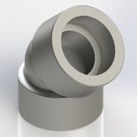 【45°エルボ (Sch80)】CADデータ / 3D / X_T