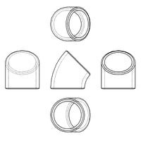 【45° ロングエルボ (SGP)】CADデータ / 2D / DXF