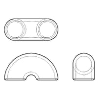 【180° ショートエルボ (Sch80)】CADデータ / 2D / DXF