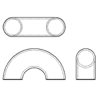 【180° ロングエルボ (Sch10S)】CADデータ / 2D / DXF