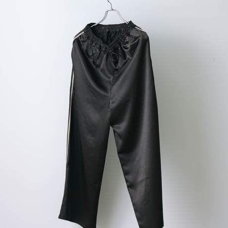 Satin side-stripe pants black