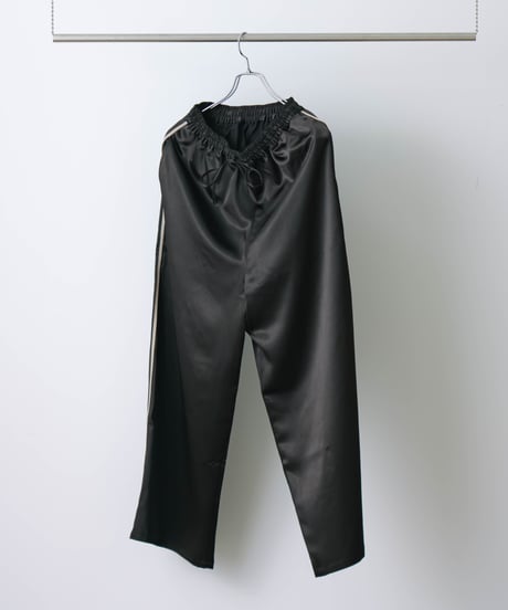 Satin side-stripe pants black