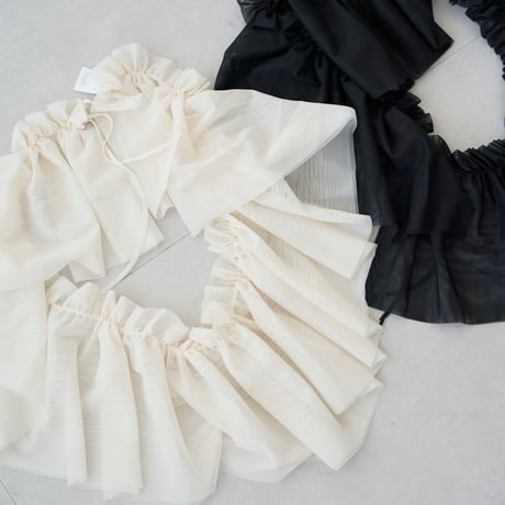 Tulle Shoulder Strap Ivory/Black
