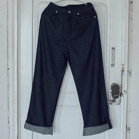 the LOV logo denim