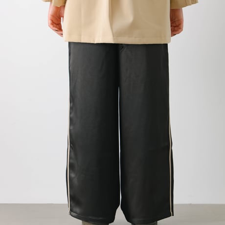 Satin side-stripe pants black