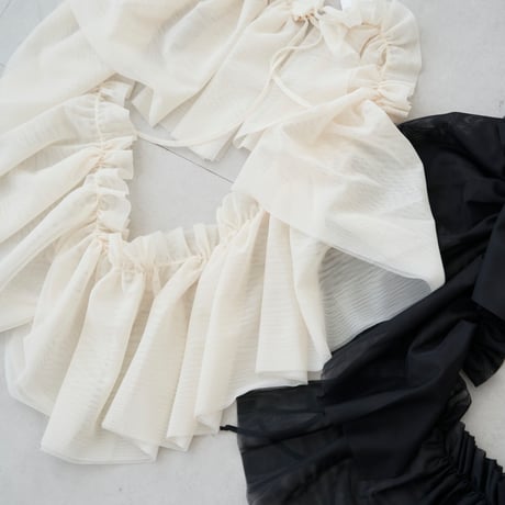 Tulle Shoulder Strap Ivory/Black