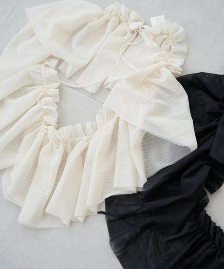 Tulle Shoulder Strap Ivory/Black