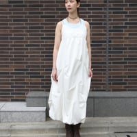 Tucked Balloon Camisole Dress　white