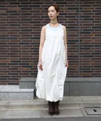 Tucked Balloon Camisole Dress　white