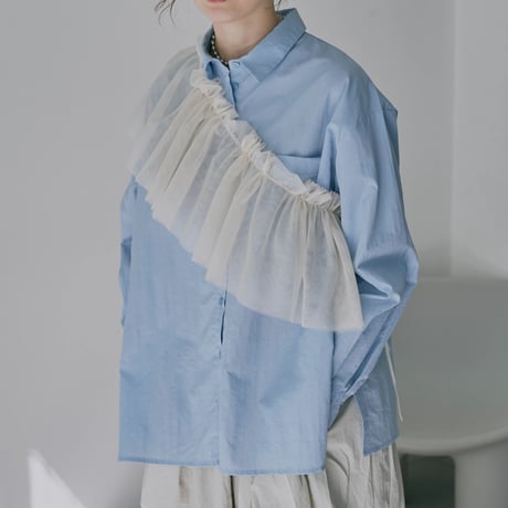 Tulle Blouse light blue