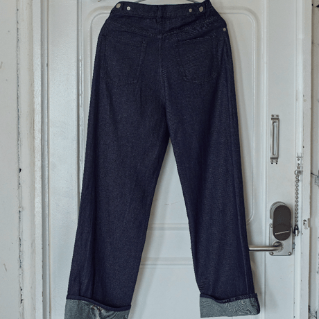 the LOV logo denim