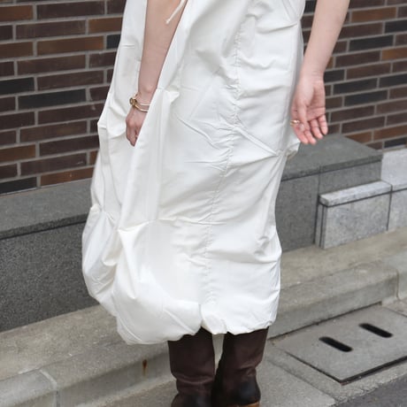 Tucked Balloon Camisole Dress　white
