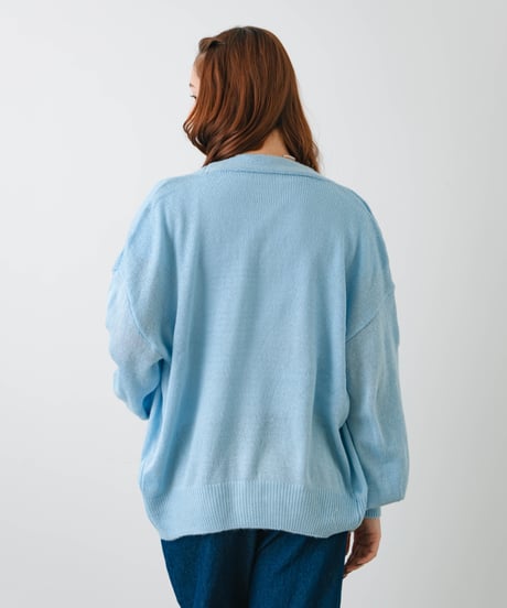 sheer cardigan Blue
