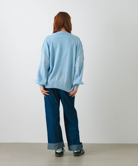 sheer cardigan Blue