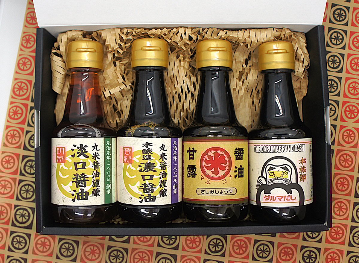 丸米醤油4本セット（贈答用・各150ml） | 丸米醤油醸造オンラインショップ 