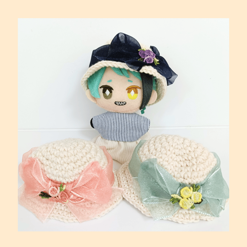 ぬい服10cm オーガンジーフラワーハット | takoyuka