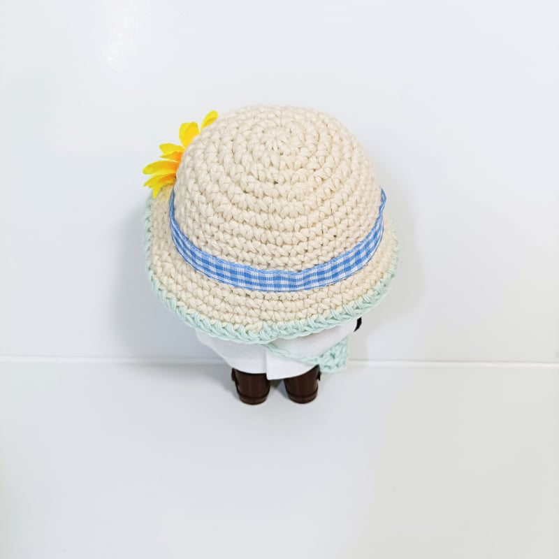 10㎝ ちびぐるみ　おまんじゅう　ぬい服　ぬいぐるみ　麦わら帽子　ひまわりバッグ 10㎝ ちびぐるみ おまんじゅう ぬい服 ぬいぐるみ 麦わら帽子