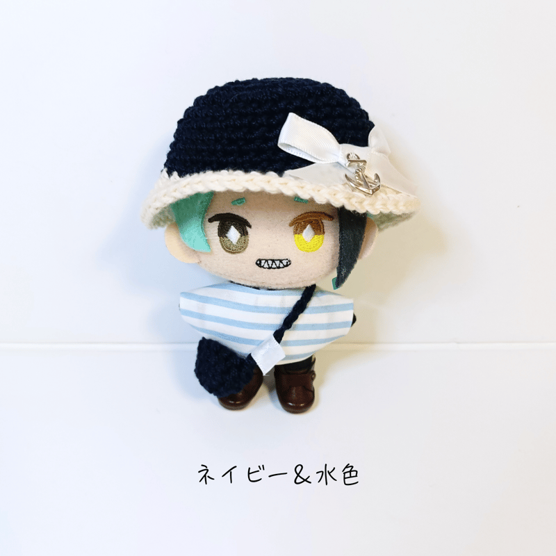 ぬい服10cm コットンマリンセット（ハット＆トップス＆バッグ） | takoyuka
