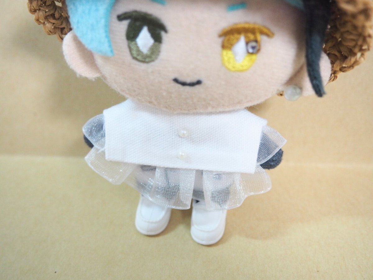 ぬいぐるみ用リボンセット ぬい服10cm ホワイトリボンケープセット『ネイビーホワイト