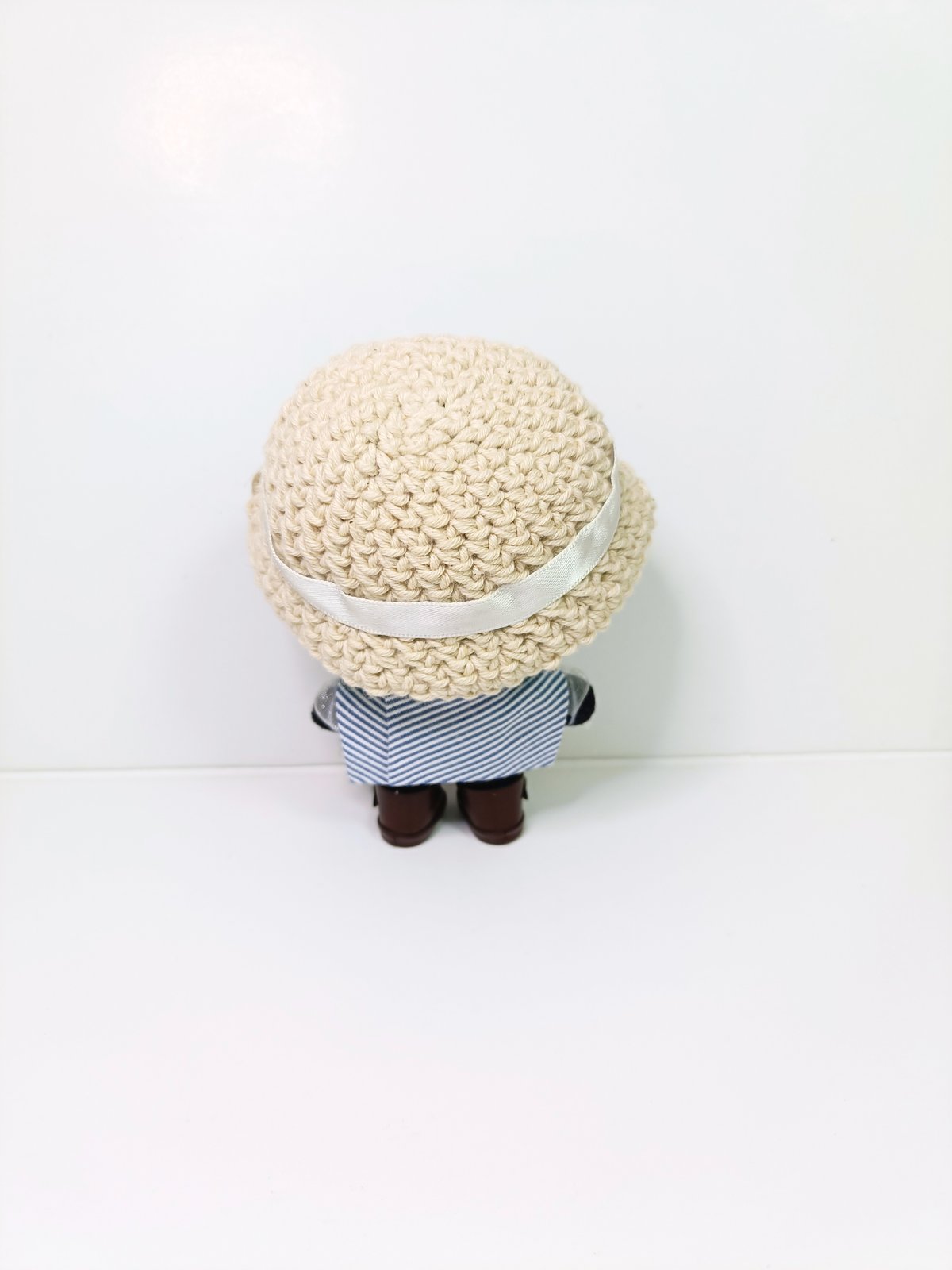 ぬい服10cm ひらひらストライプセット（ハット＆フリルブラウス