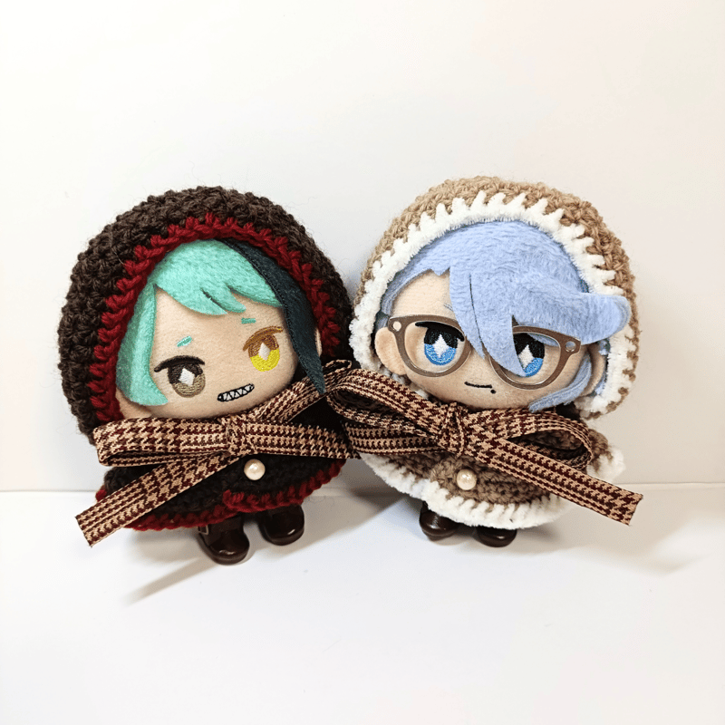 10cmぬい服 千鳥チェックリボンフードケープ | takoyuka