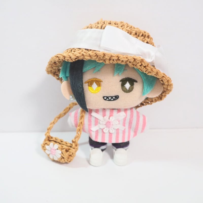 10cmぬい服 夏のストライプお出かけセット（ハット＆ブラウス＆バッグ