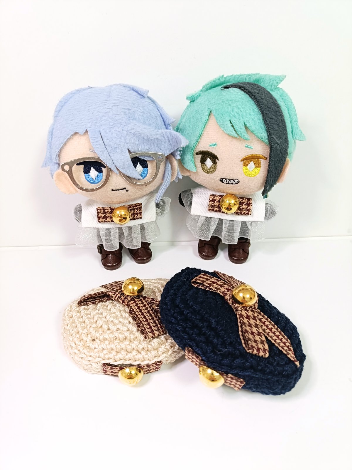 ぬい服10cm 千鳥リボンセット（ベレー＆フリルブラウス） | takoyuka