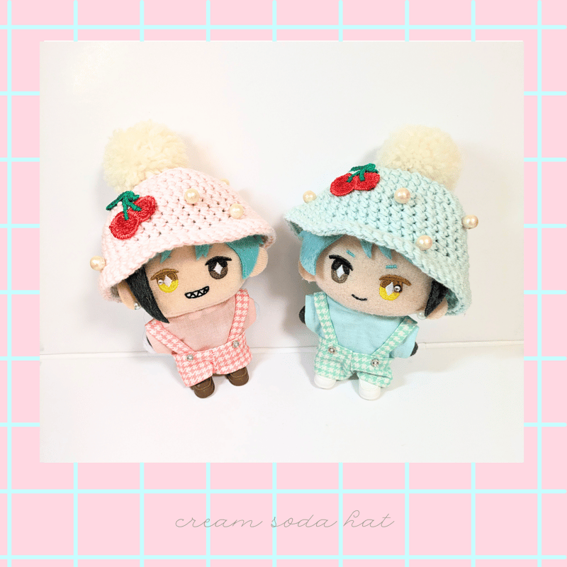 10cmぬい帽子 クリームソーダハット 水色・ピンク | takoyuka