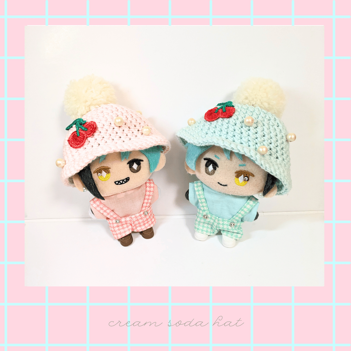 10cmぬい帽子 クリームソーダハット 水色・ピンク | takoyuka