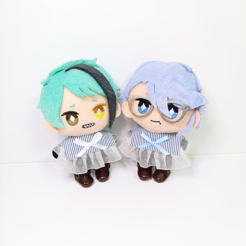 ぬい服10cm ひらひらストライプセット（ハット＆フリルブラウス