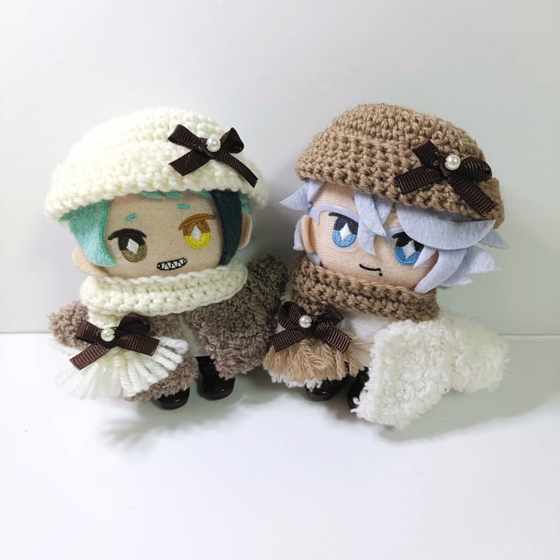 茶色のぬいぐるみ ニット帽・スカーフ付き 茶色のぬいぐるみ ニット帽・スカーフ付き