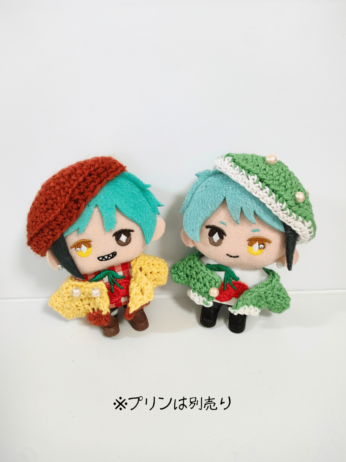 10cm 12cm ぬいぐるみ服 ぬい服(ミルクチェック/めろん) 牛乳のぬいぐるみ2