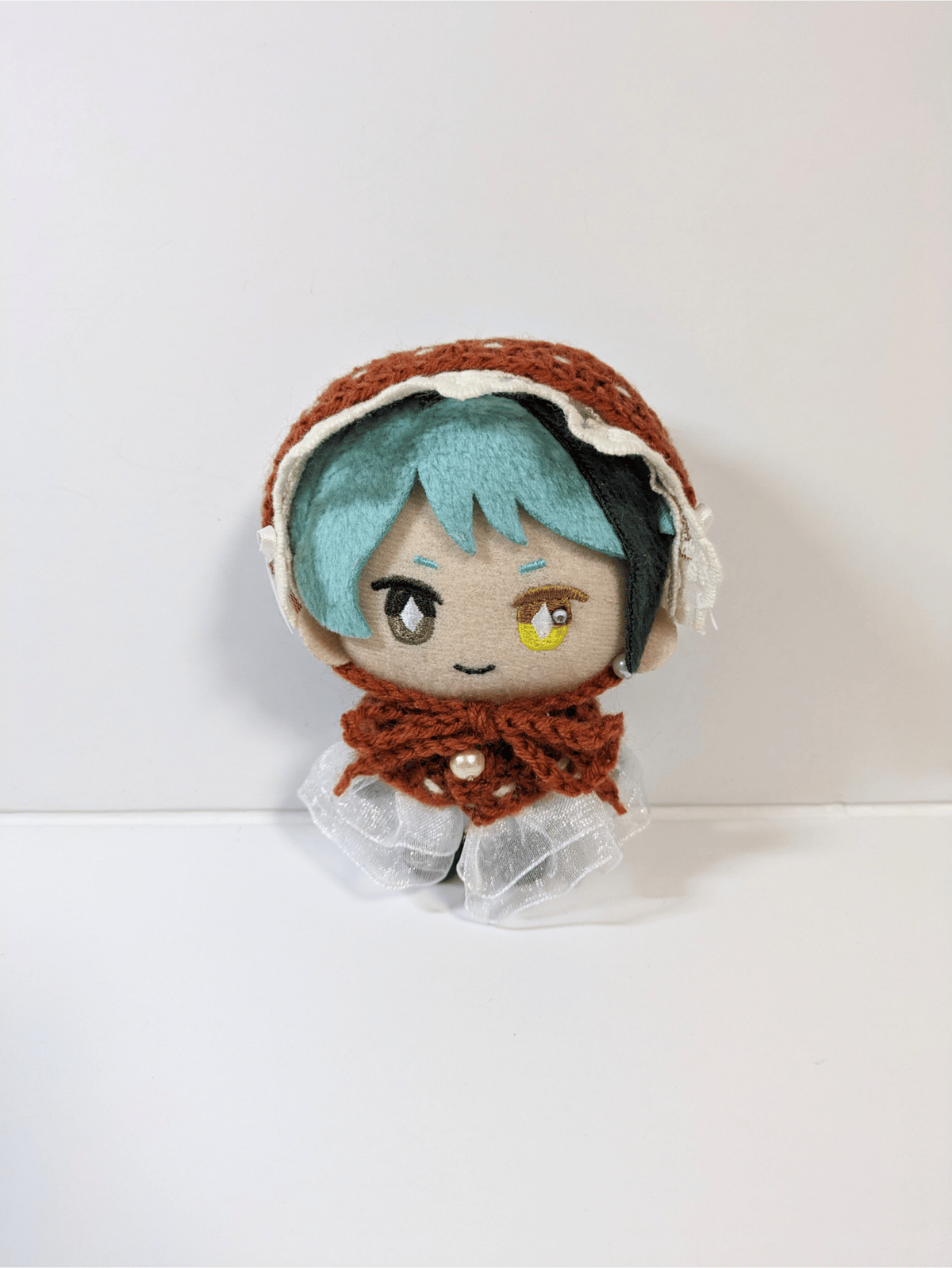 ぬい服10cm ニットヘッドドレス＆ケープセット 『チュールレース