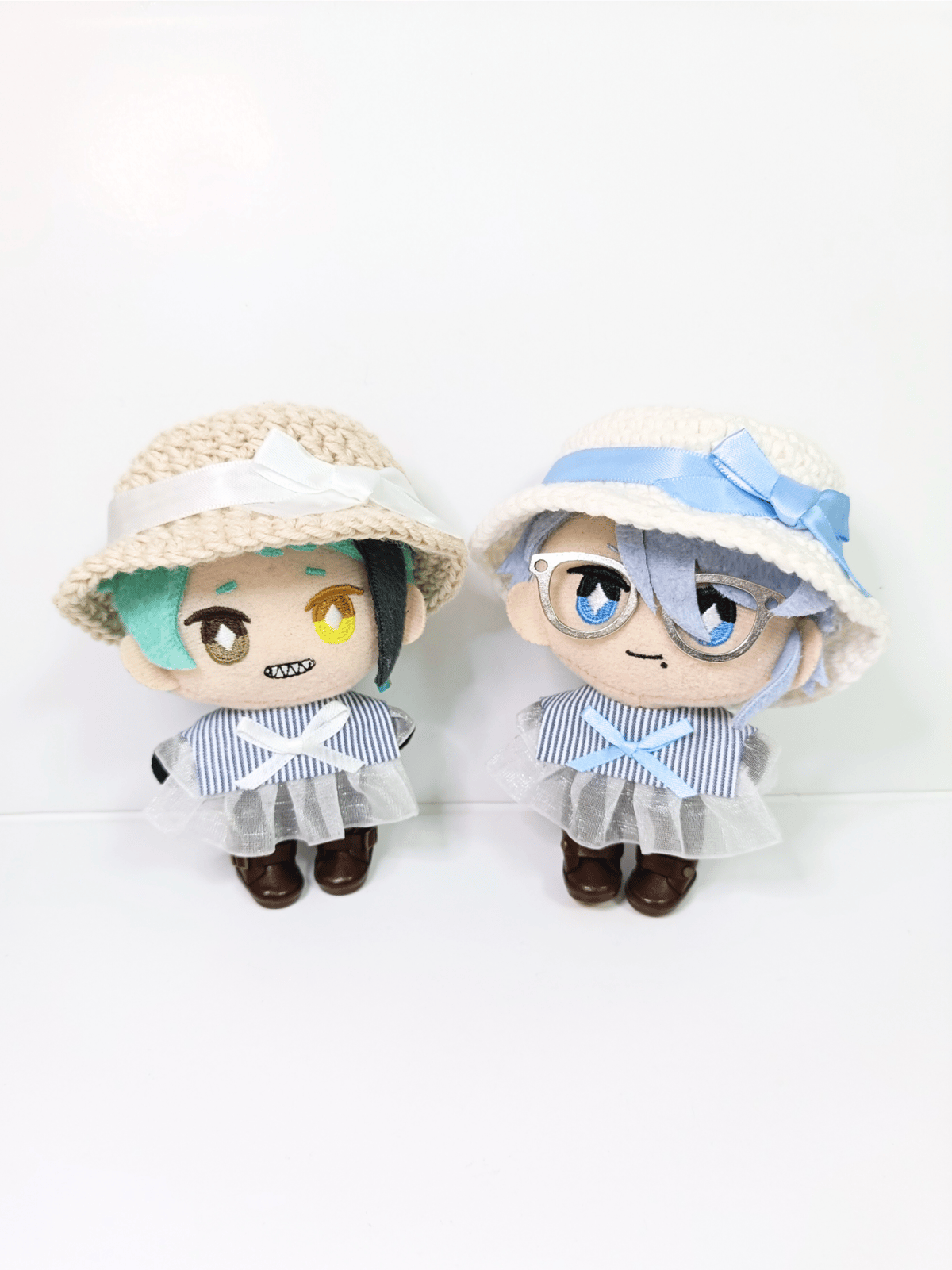 ぬい服10cm ひらひらストライプセット（ハット＆フリルブラウス