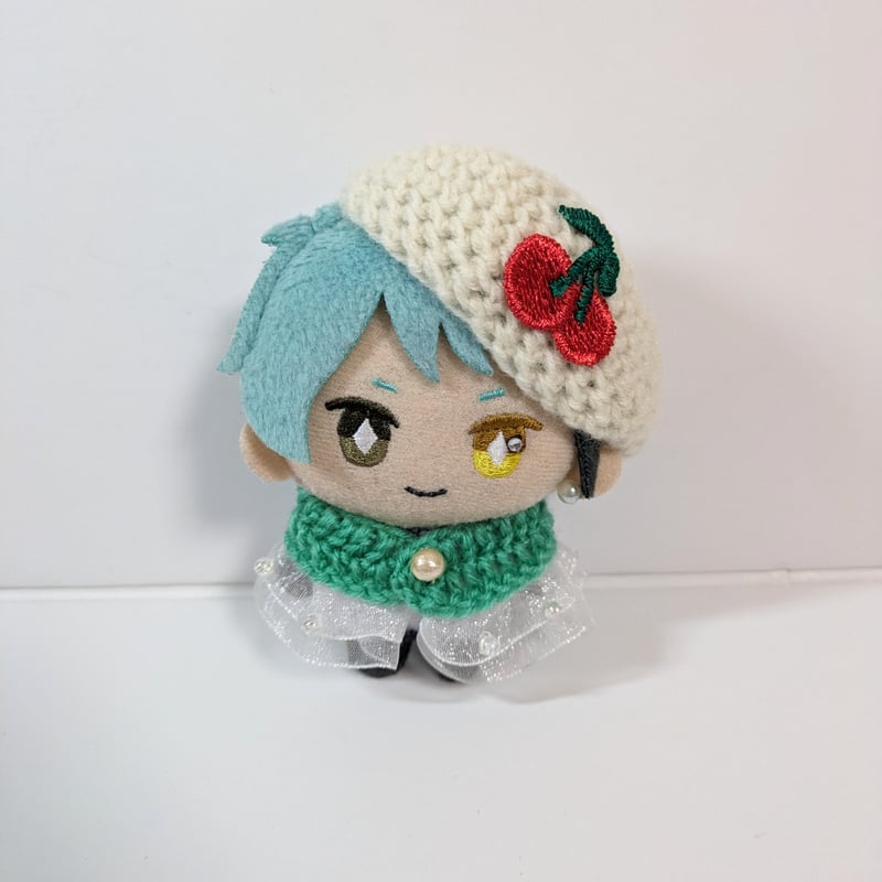さいた様　ぬい服　ハンドメイド　ヘッドドレス　10cm メロンソーダ　いちご STORES限定】ぬい服10cm クリームソーダケープ＆ベレーセット 『メロン