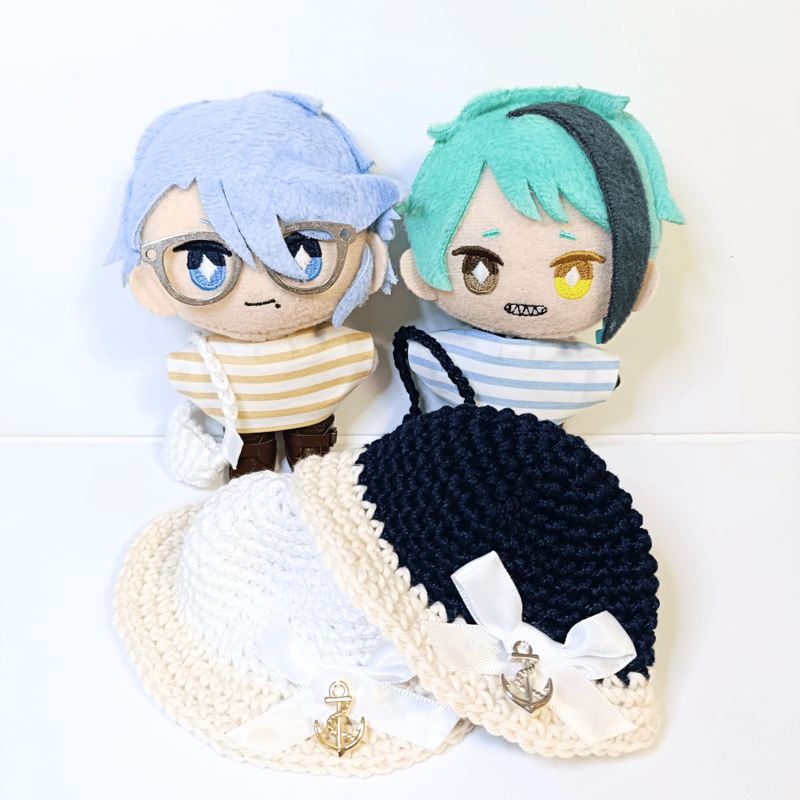 ぬい服10cm コットンマリンセット（ハット＆トップス＆バッグ） | takoyuka