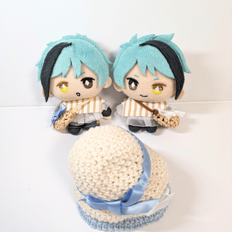 ぬい服10cm お出かけコーデセット『水色×サテン』 | takoyuka