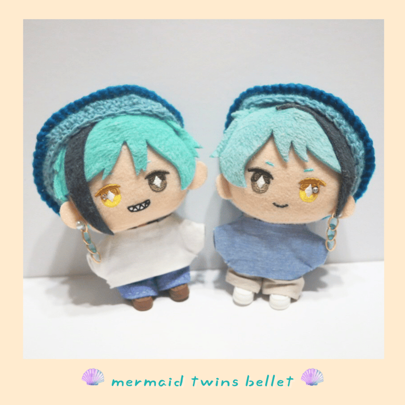 10cmぬい服 ふたごの人魚ベレー | takoyuka