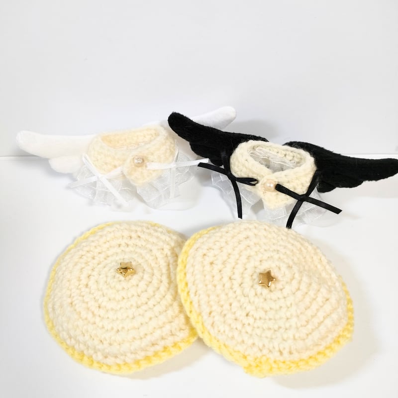 ぬい服セット 10cm対応 白黒ウェディング風ペア 天使と悪魔　8795 楽天市場】【10cmぬい推奨】Sサイズ 天使 悪魔 にこいち ぬい