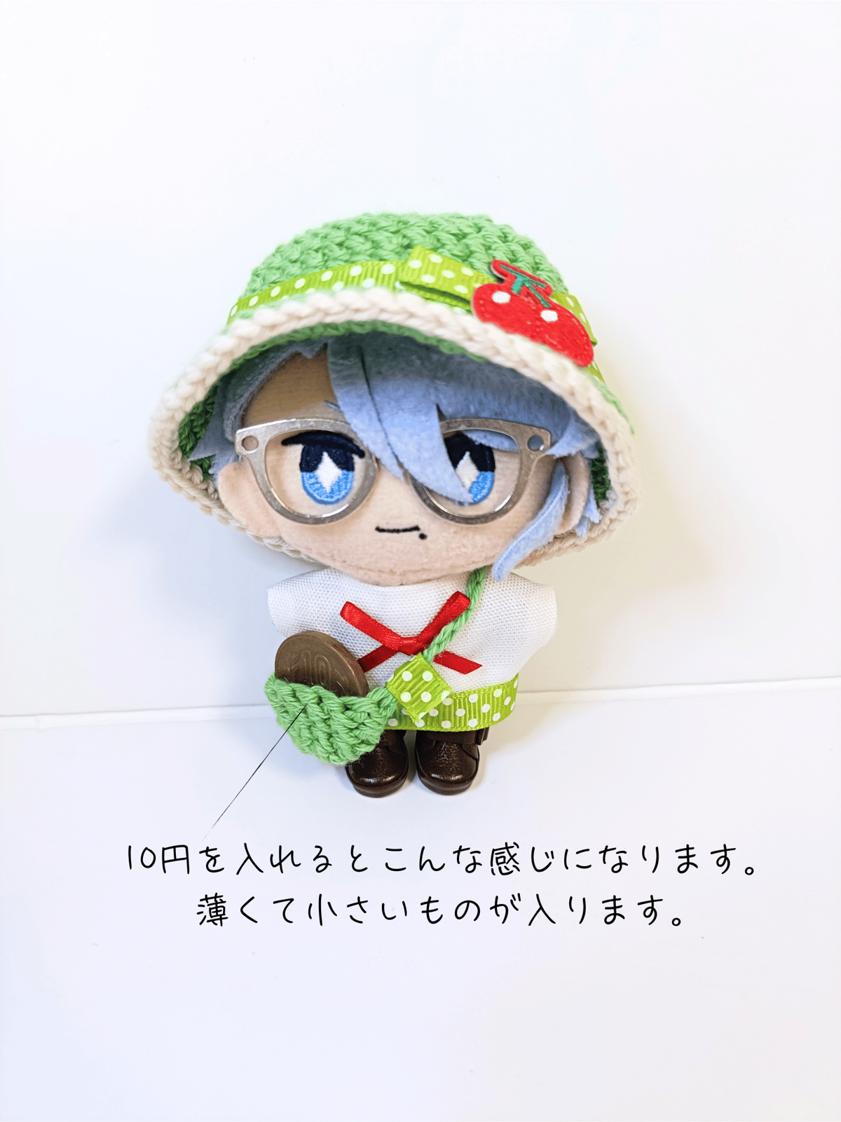 あや様　ぬい服　ぬい　ヘッドドレス メロンソーダ　10cm ピンク ハンドメイド ぬい服10cm メロンソーダセット2025（ハット＆トップス＆バッグ